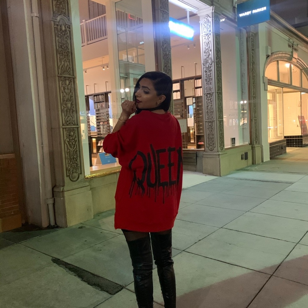 Bold Red 'Queen' Graphic Tee